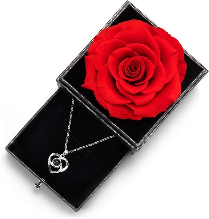 Rosa Eterna En Joyero y Collar TE AMO🌹(unidades limitadas por temporada)