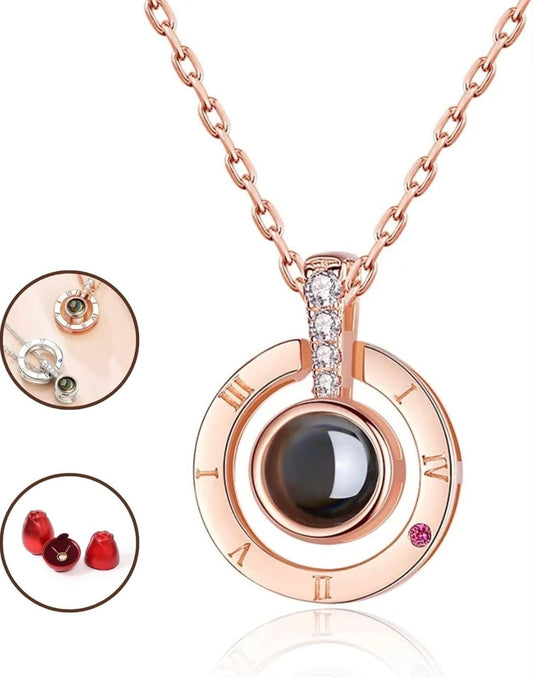 Joyero de Gala "Amor Eterno" + Collar Proyección 100 Idiomas.