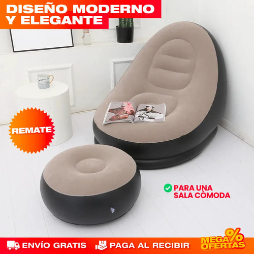🛋️ Tumbona Inflable de Confort Premium