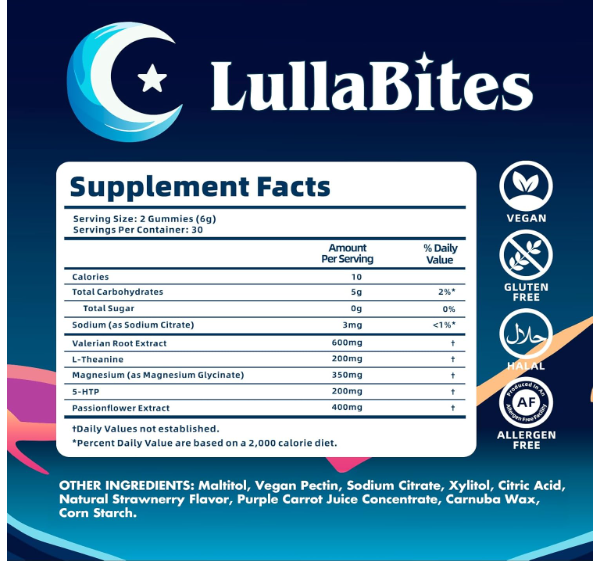 Gomas LullaBites Melatonina Dormir 60 cp