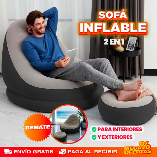 🛋️ Tumbona Inflable de Confort Premium