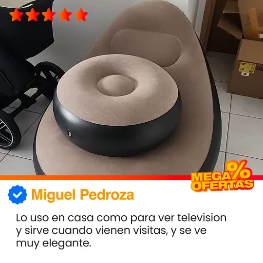 🛋️ Tumbona Inflable de Confort Premium